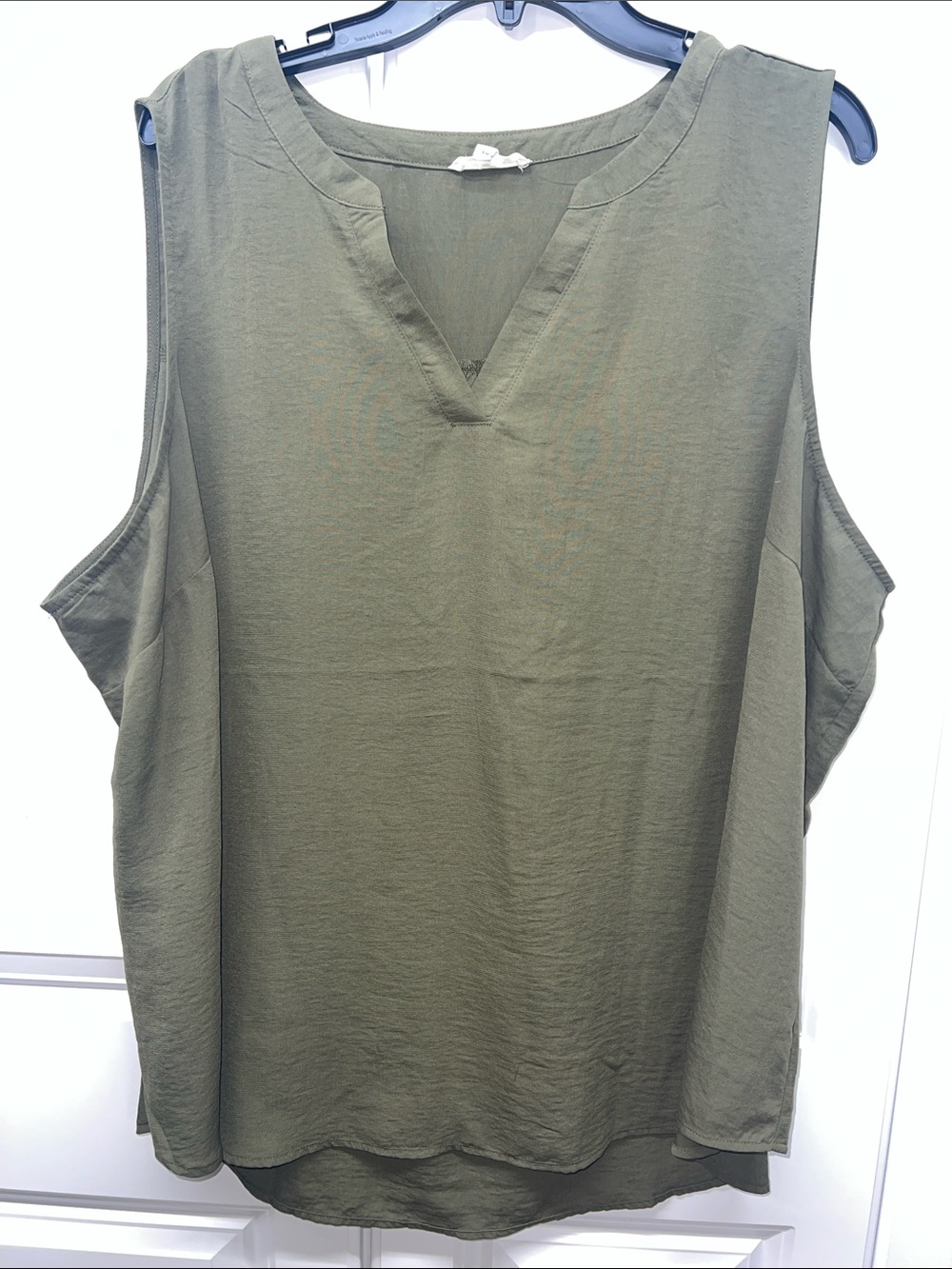 Maurices Olive Green Split Neck Sleeveless Blouse Tank Top 3X